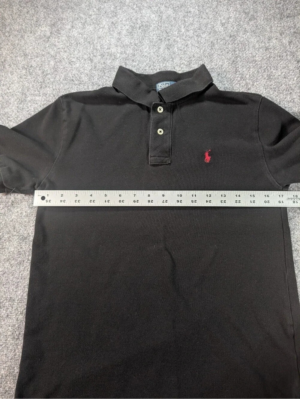 Polo by Ralph Lauren Black Cotton Polo Shirt Boys Large 14 16